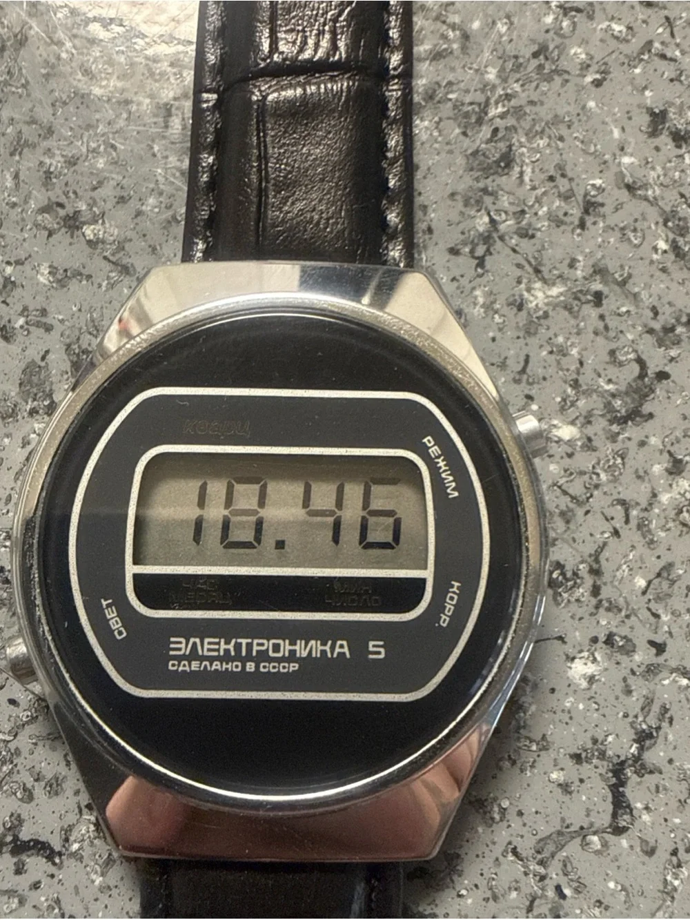 NOS Vintage Soviet Early Elektronika 5 USSR Digital LCD quartz Watch early 1980s